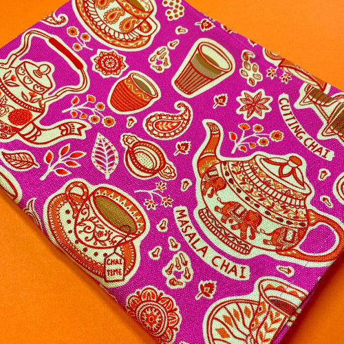 Kitchen towel or tea towel designed for chai enthusiasts! This towel features Indian motifs for home decor the traditional chai brewing. Made from premium-quality cotton. gift for house warming, birthday, diwali or christmas.