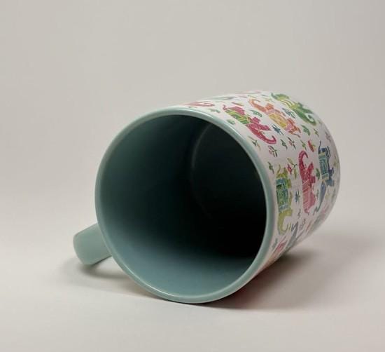 Royal indian elephant mug with hand made indian inspired art and motifs, ceramic, dishwasher and microware safe, gift for diwali, house warming, tea lover, birthday