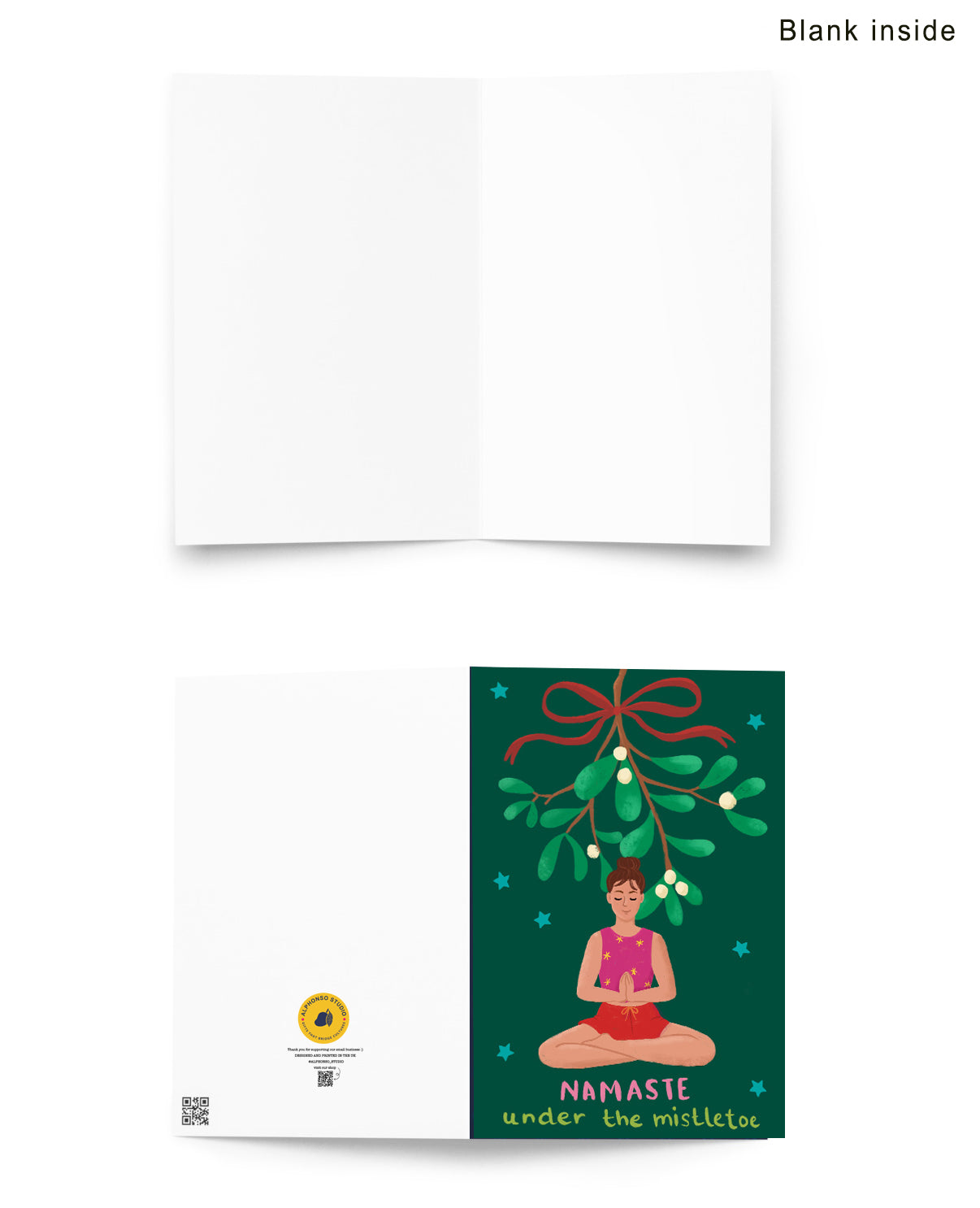 Handmade Yoga Christmas Card | Mindful Holiday Greeting