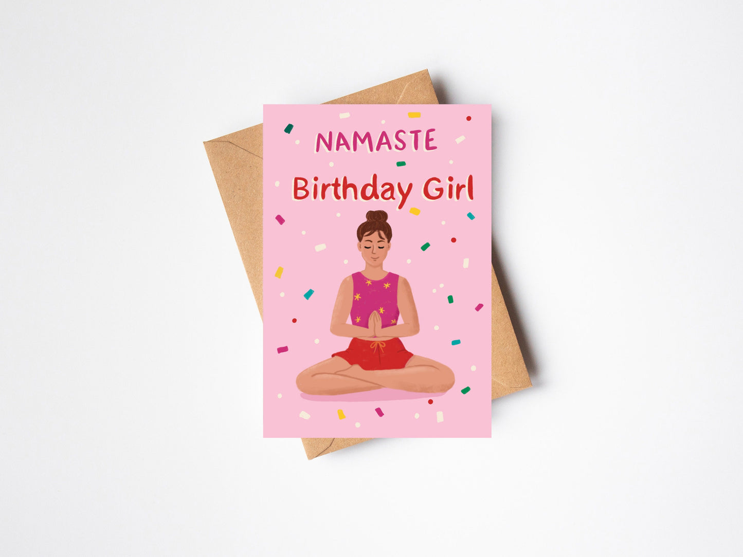 Om-tastic Wishes: Yoga Lover's Birthday Card