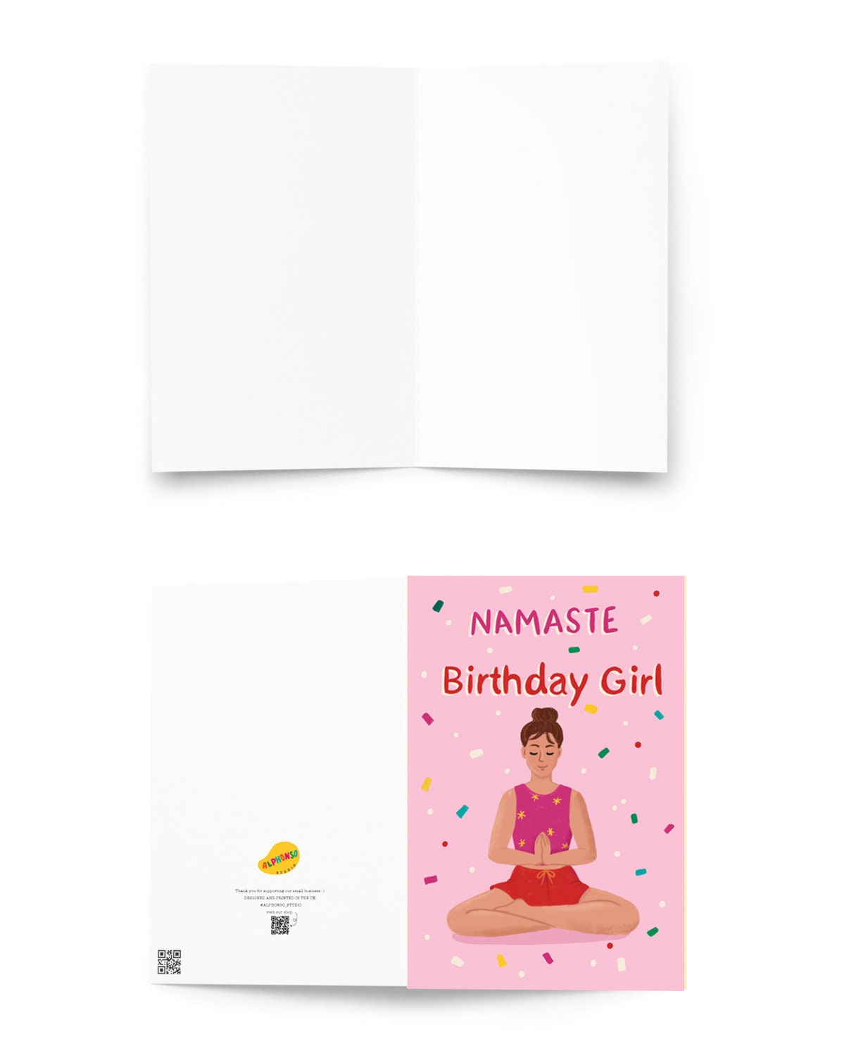 Om-tastic Wishes: Yoga Lover's Birthday Card