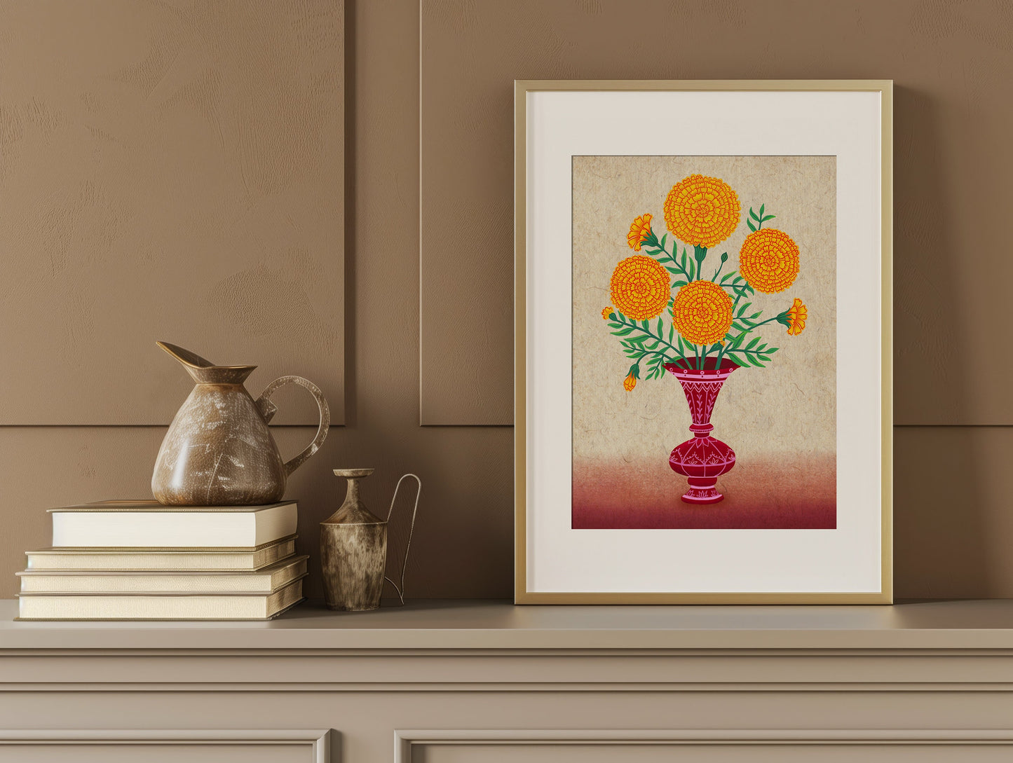 Marigold Flower Handmade Art Print