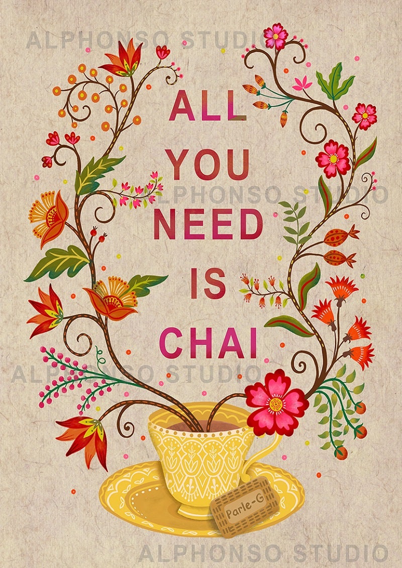 Digital Print Indian tea lover gift