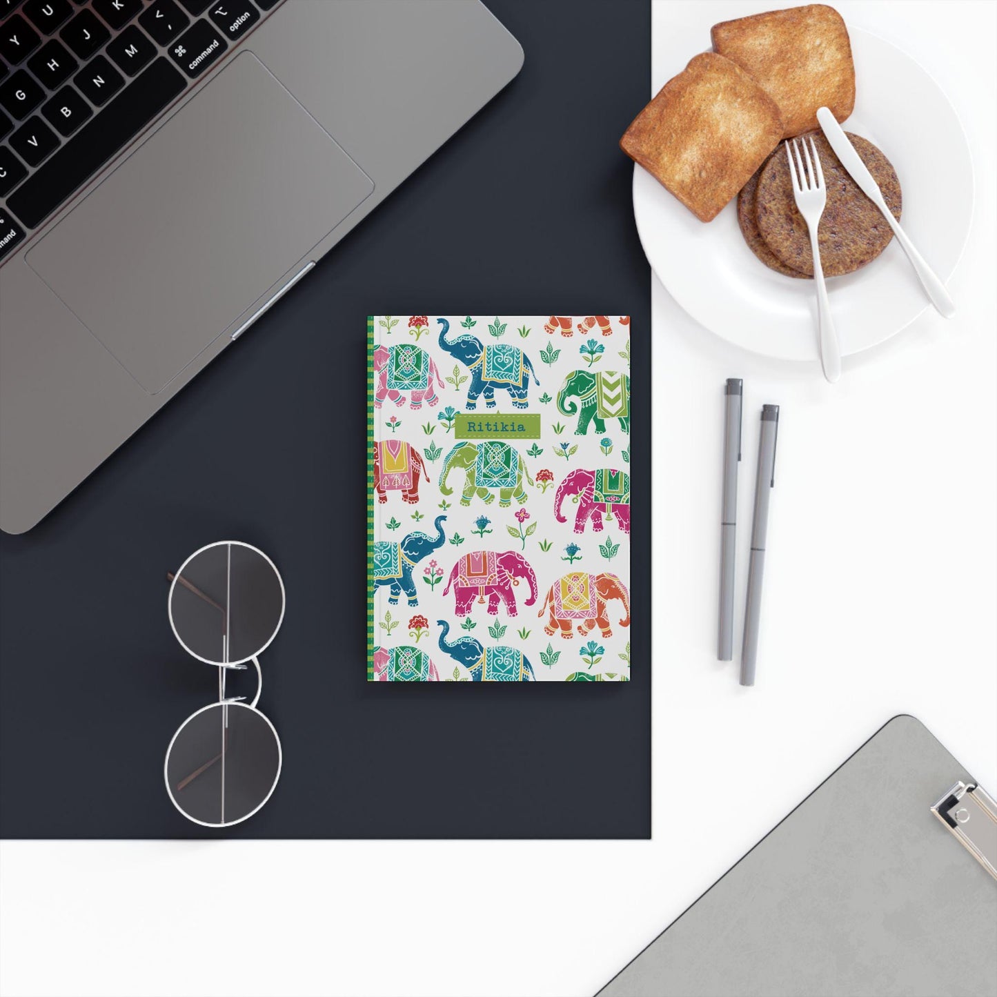 Personalised Notebook Royal Elephant Art