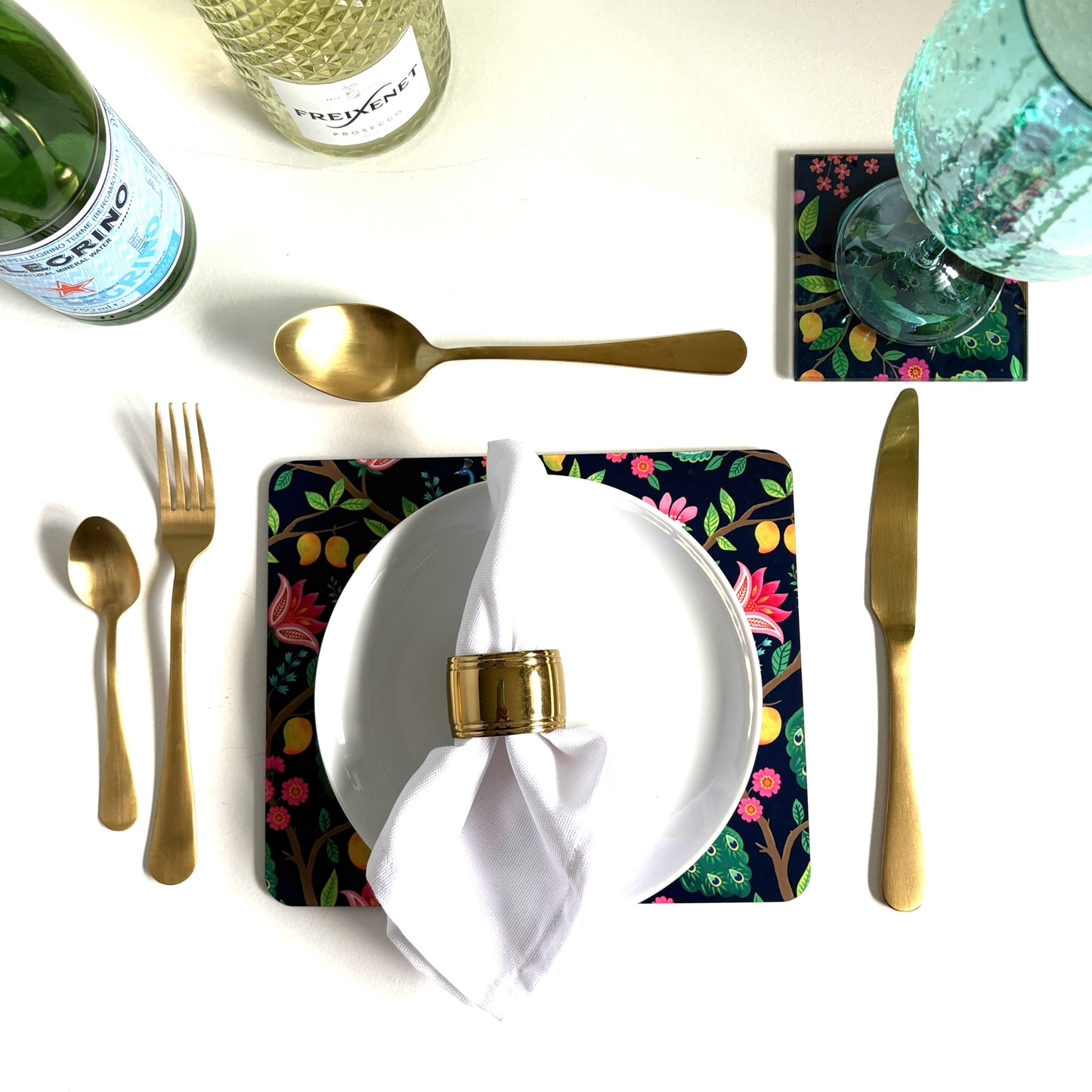 Peacock Placemat – Handcrafted luxury design