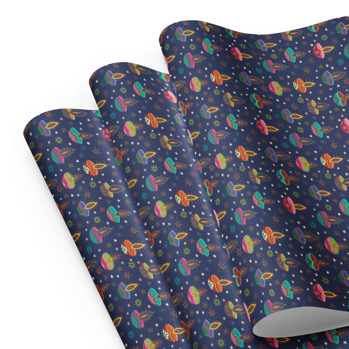 Diwali gift wrapping paper x 3 sheets | Diya design