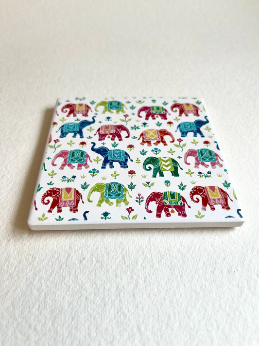 Royal Indian Elephant Ceramic Coasters