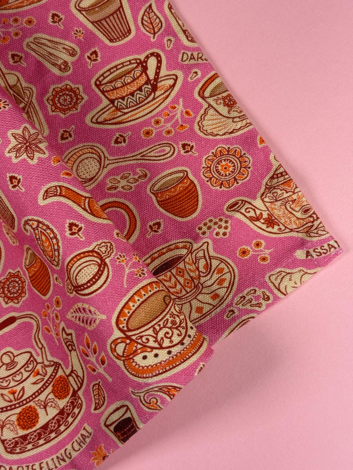Chai Lover Apron: Handmade Indian Tea Culture Kitchen Apron