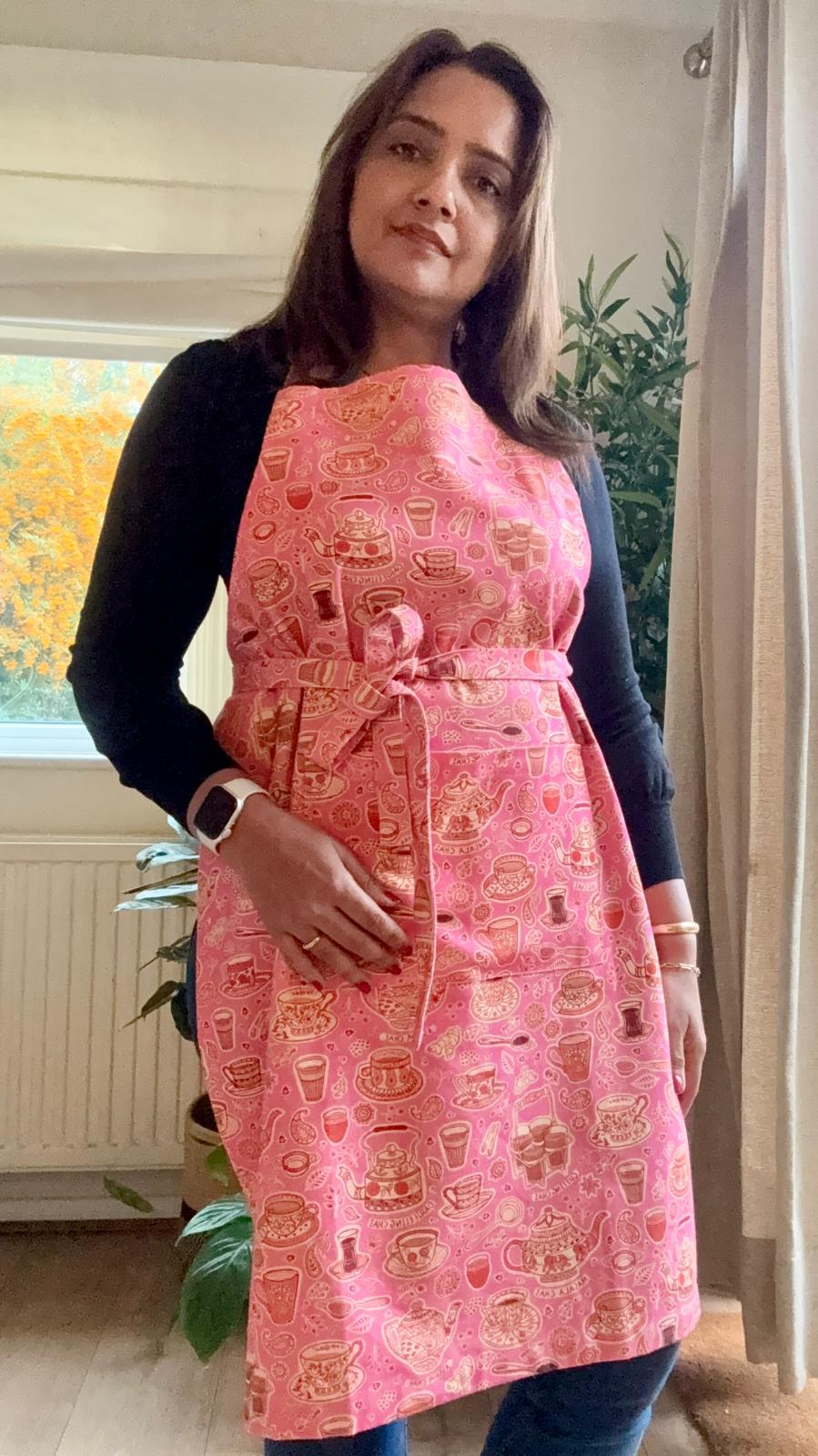 Chai Lover Apron: Handmade Indian Tea Culture Kitchen Apron
