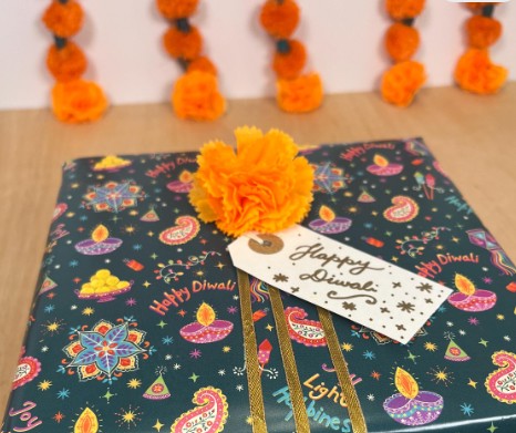Diwali gift wrapping paper x 3 sheets | Diwali essential design