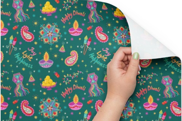 Diwali gift wrapping paper x 3 sheets | Diwali essential design