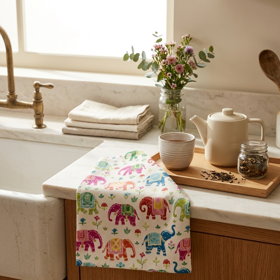 kitchen towel elephant design