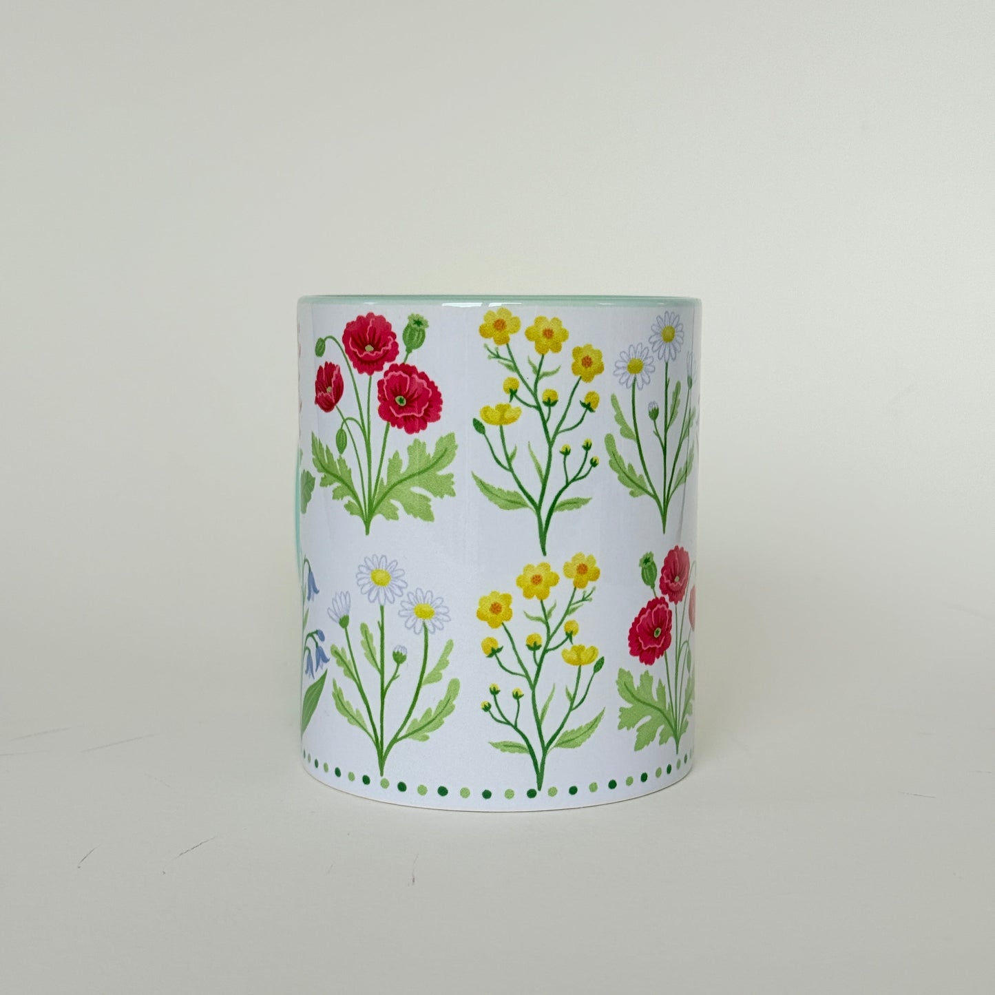 Wildflower Stripe Mug, Floral Cottagecore Coffee Cup