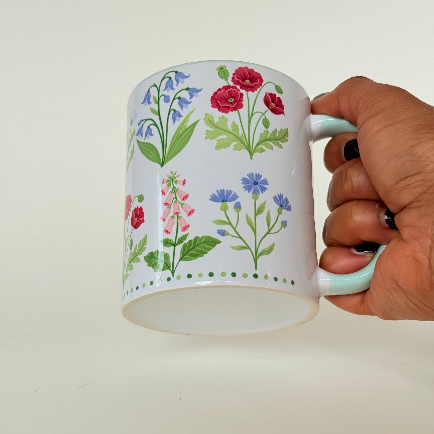 Wildflower Stripe Mug, Floral Cottagecore Coffee Cup