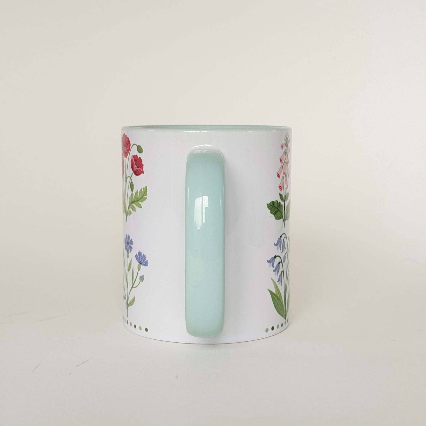 Wildflower Stripe Mug, Floral Cottagecore Coffee Cup