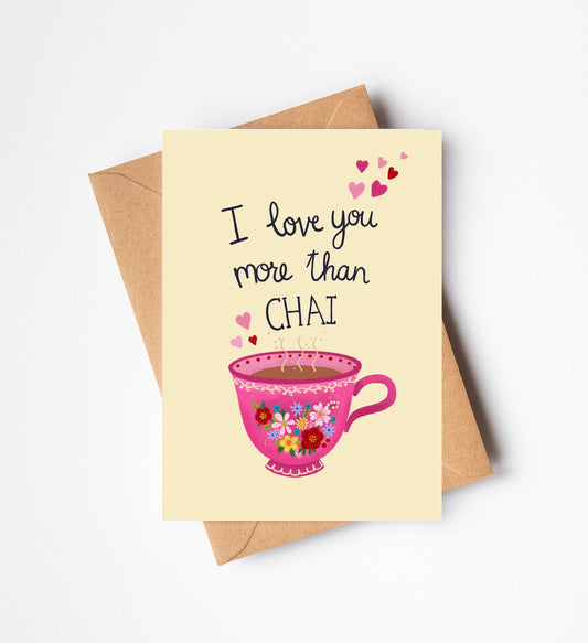 Best friend card Valentines Day card for chai or tea lovers