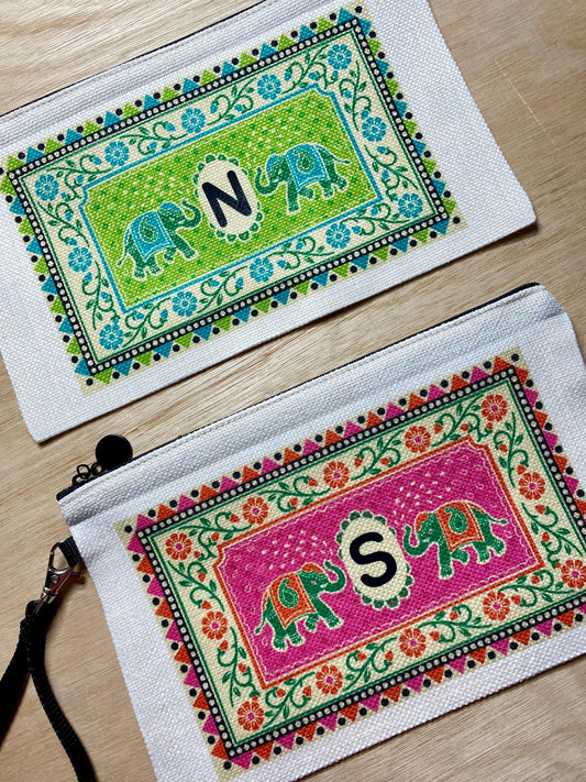 Personalised Makeup Bag Indian Ethnic Design
