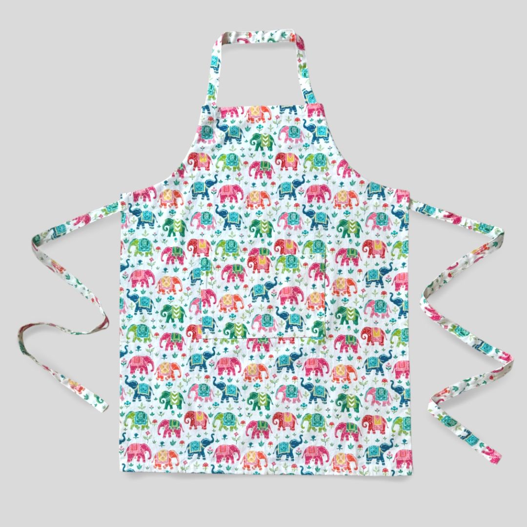 Royal Elephant Apron 100% Cotton : Handmade Culture Kitchen Apron