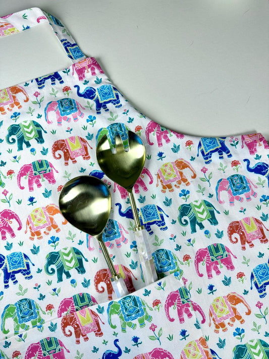 Royal Elephant Apron 100% Cotton : Handmade Culture Kitchen Apron