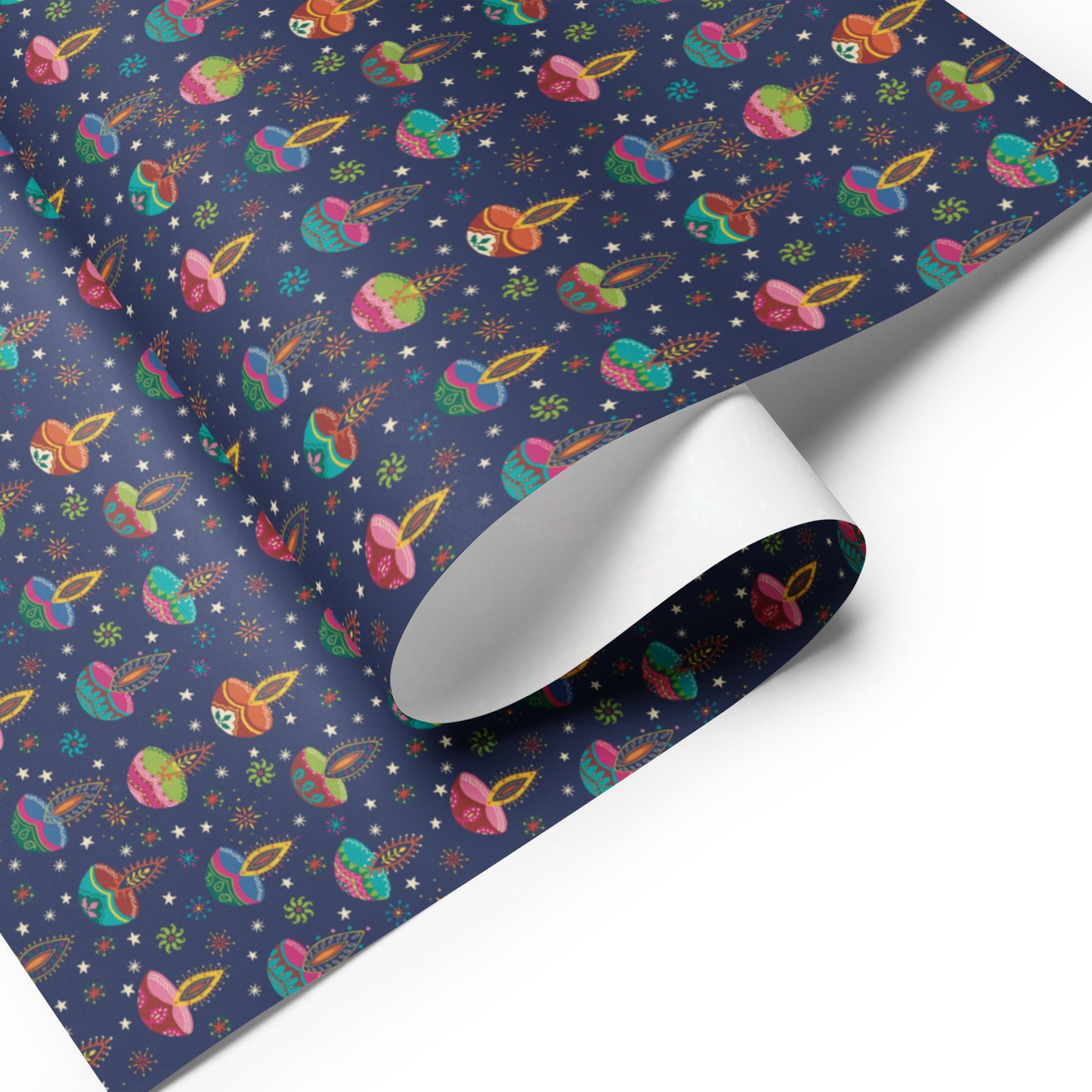 Diwali gift wrapping paper x 3 sheets | Diya design