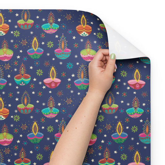 Diwali gift wrapping paper x 3 sheets | Diya design